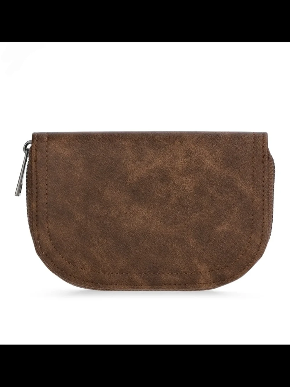 No Boundaries Women's Fashion Moto Rounded Wallet In Brown  NWT